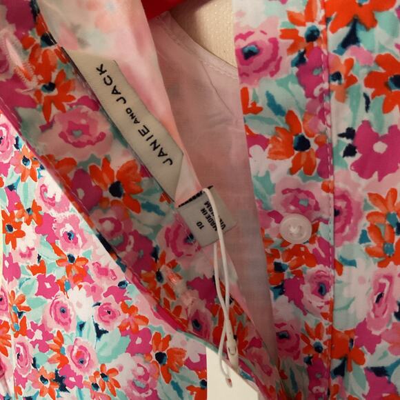 Janie and Jack Girls Floral Smocked Dress Size 10 NWT Peter Pan Collar - Picture 4 of 6